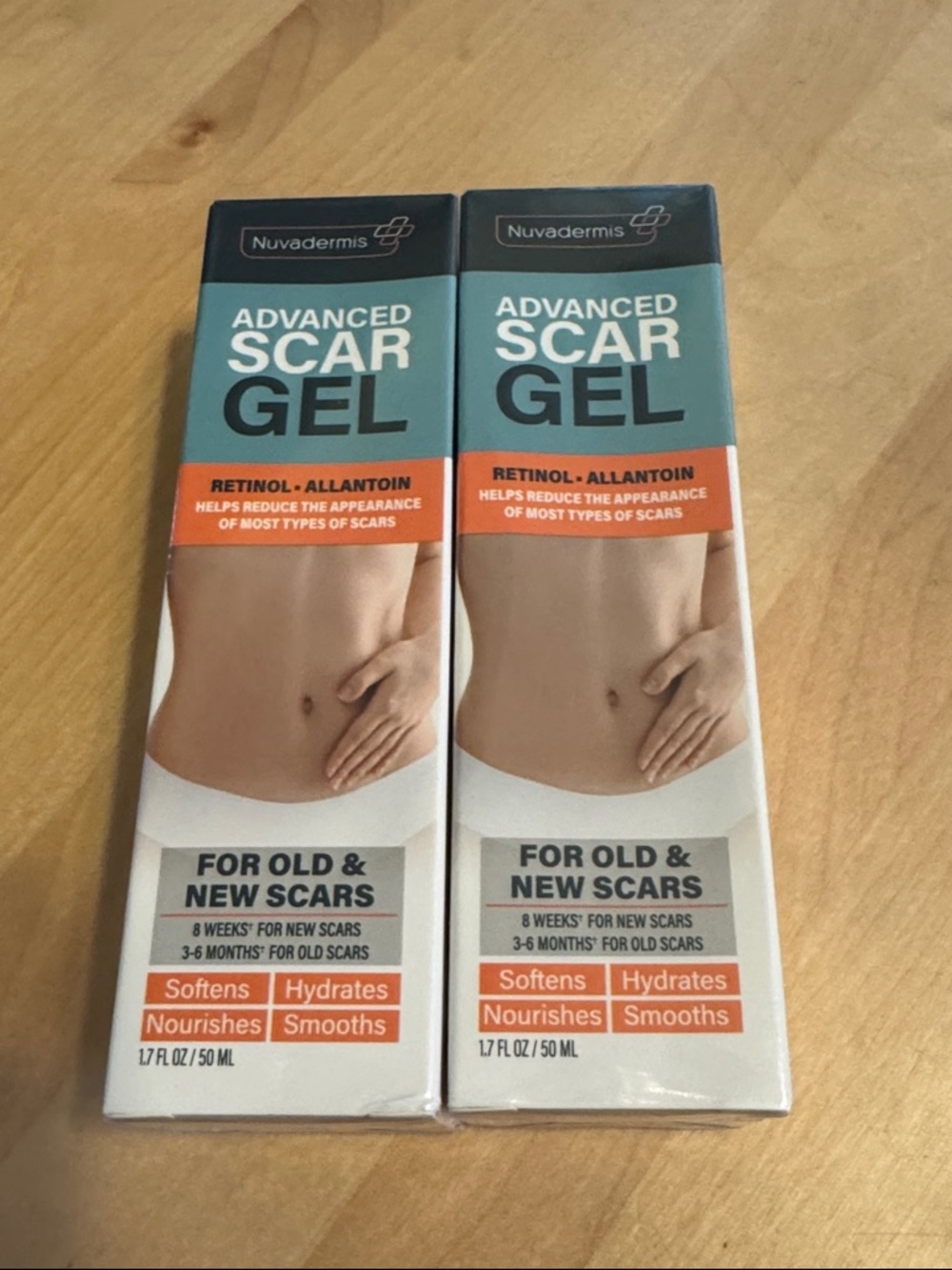 NIB Nuvadermis Advanced Scar Gel- for new and old scars “Twin Pack”